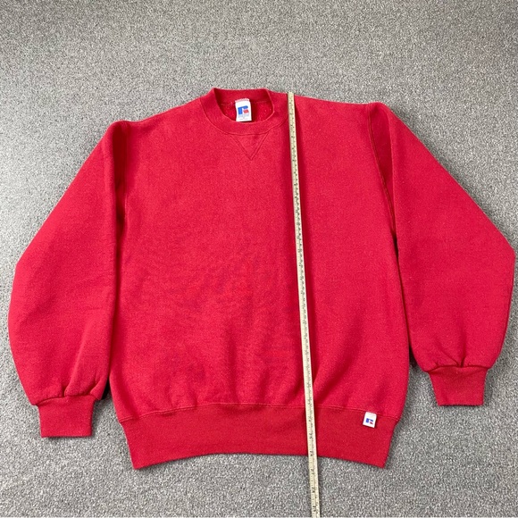 Vintage Russell Athletic Made In USA Red Crewneck Pullover Sweatshirt Adult M - Picture 7 of 9